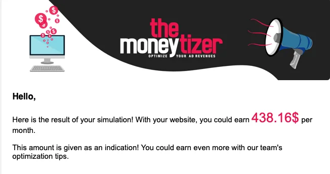 The Moneytizer Earnings estimation