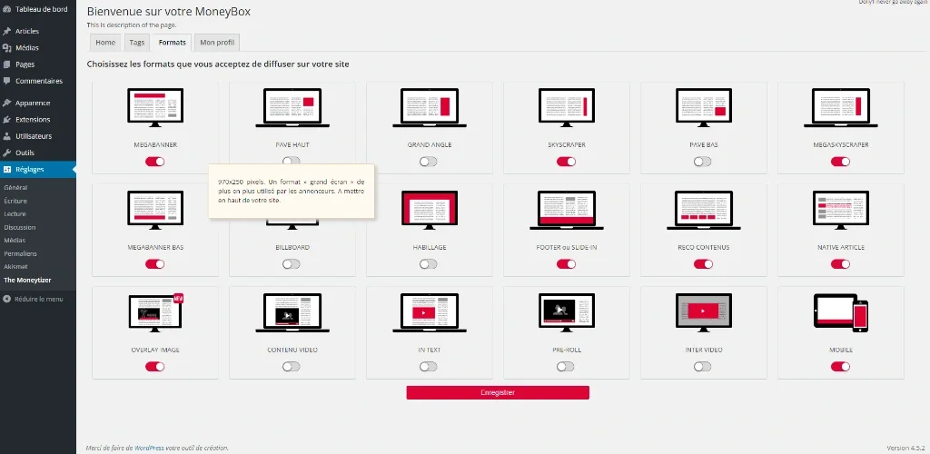 The Moneytizer WordPress Plugin
