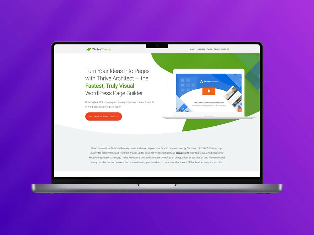 Thrive Architect homepage