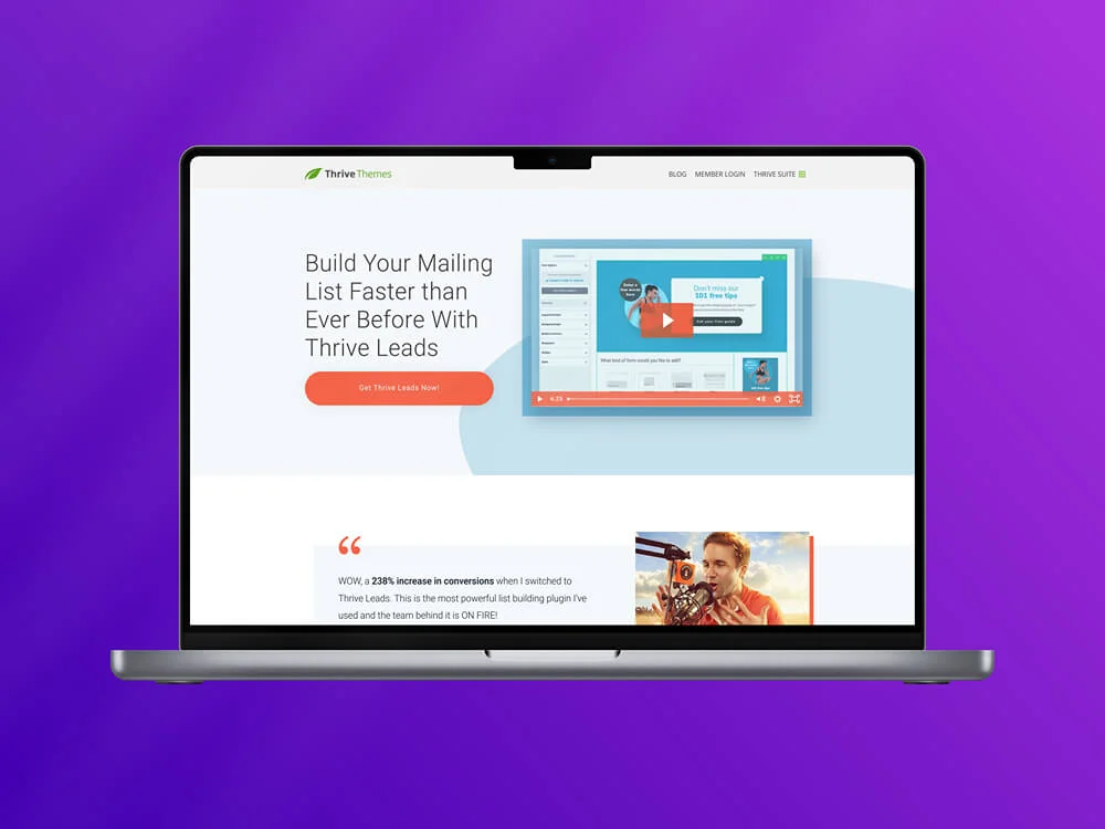 Thrive Leads Homepage