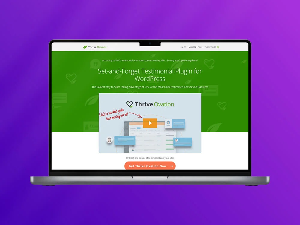 Thrive Ovation homepage