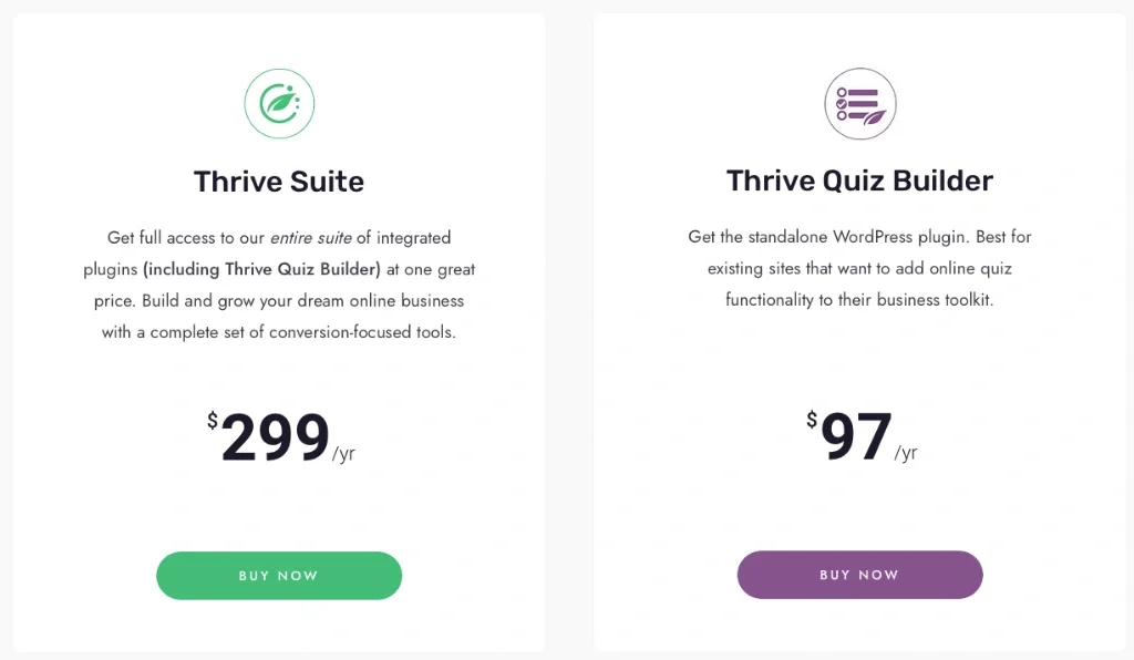 Thrive Quiz Builder Pricing