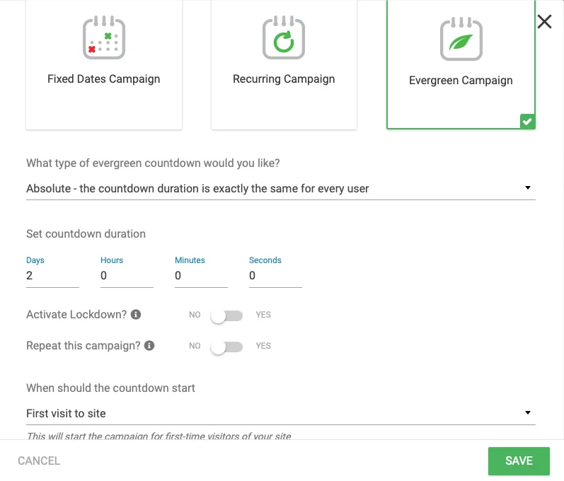 How to configure an evergreen campaign in Thrive Ultimatum