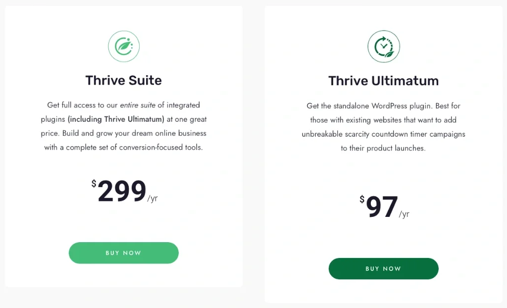 Thrive Ultimatum Pricing