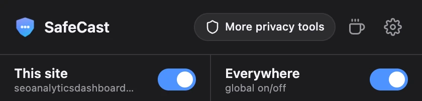 SafeCast popup: Pause on any site