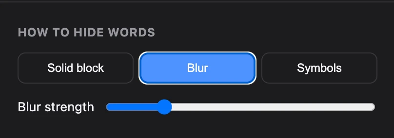 SafeCast control set to Blur
